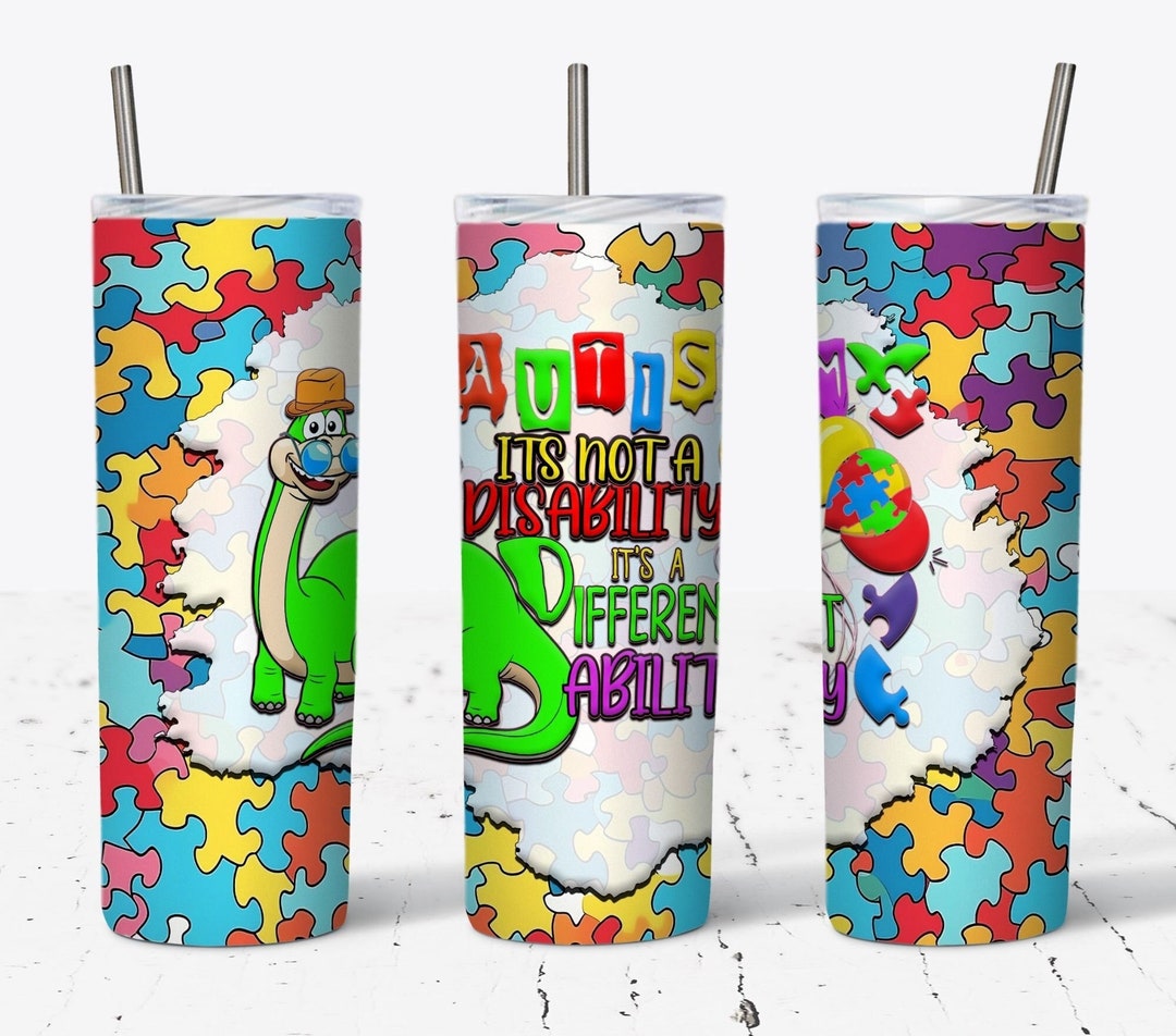 Autism Tumbler Wrap, 20oz Skinny Tumbler Design, Autism Wrap PNG