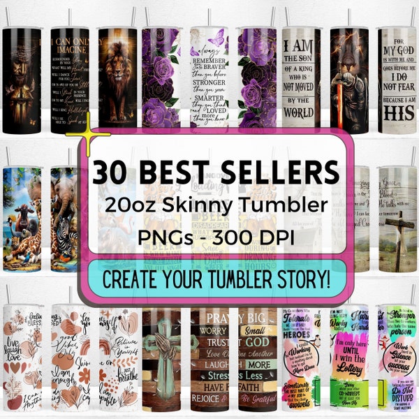 30 Best Seller Tumbler Wrap PNG Bundle, 20 Unzen Skinny Tumbler, Beliebte Tumbler Wrap, Tumbler Wrap Wrap, PNG Dateien Sofort Download