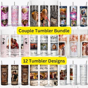 12 Couple Tumbler Wrap Bundle, 20oz Skinny Tumbler, Couple Bundle PNG Wrap, Couples Tumbler Wrap Bundle, PNG&#39;s Files Instant Download