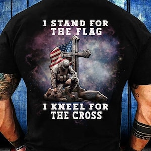 I Stand For The Flag I Kneel For The Cross PNG Sublimation Design, Memorial Day Png, Veteran Shirt Gift, Patriotic Png, Png Instant Download