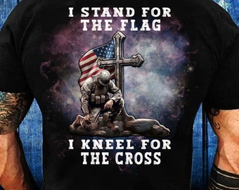 I Stand For The Flag I Kneel For The Cross PNG Sublimation Design, Memorial Day Png, Veteran Shirt Gift, Patriotic Png, Png Instant Download