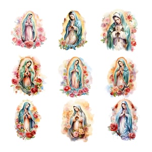 Acuarela Nuestra Señora de Guadalupe Clipart Archivos PNG, Virgen María Clip Art, Nuestra Señora de Guadalupe, Archivos de Sublimación Religiosa