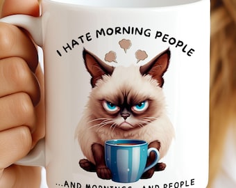 Tazza con gatto divertente, modello da 11 oz e 15 oz, tazze con gatto sarcastico, design per stampa a sublimazione, download digitale di file PNG per tazze con amanti dei gatti
