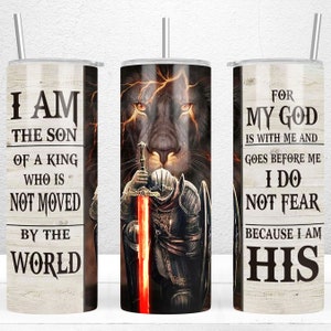 I Am The Son of a King 20oz Skinny Tumbler Sublimation Design, Christian Jesus Tumbler Straight & Tapered PNG, Lion of Judah, Christian Gift