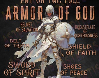 Armour Of God PNG-sublimatieontwerp, shirtontwerp voor vrouw, bijbelvers Efeziërs, Efeziërs 6, shirt christelijk Jezus, trouwe vrouw png