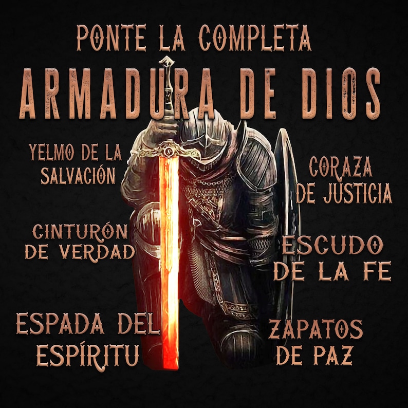Armadura De Dios PNG Sublimation Design, Hombre De Dios Design, Bible Verse Ephesians, Man Of God Png, Ephesians 6, Spanish Christian Shirt
