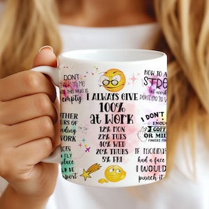 Funny Office Quotes Mug Wrap, 11oz & 15oz Sarcastic Quote Co-Worker Mug Wrap Sublimation Design, Sarcastic Office Mug PNG Digital Download
