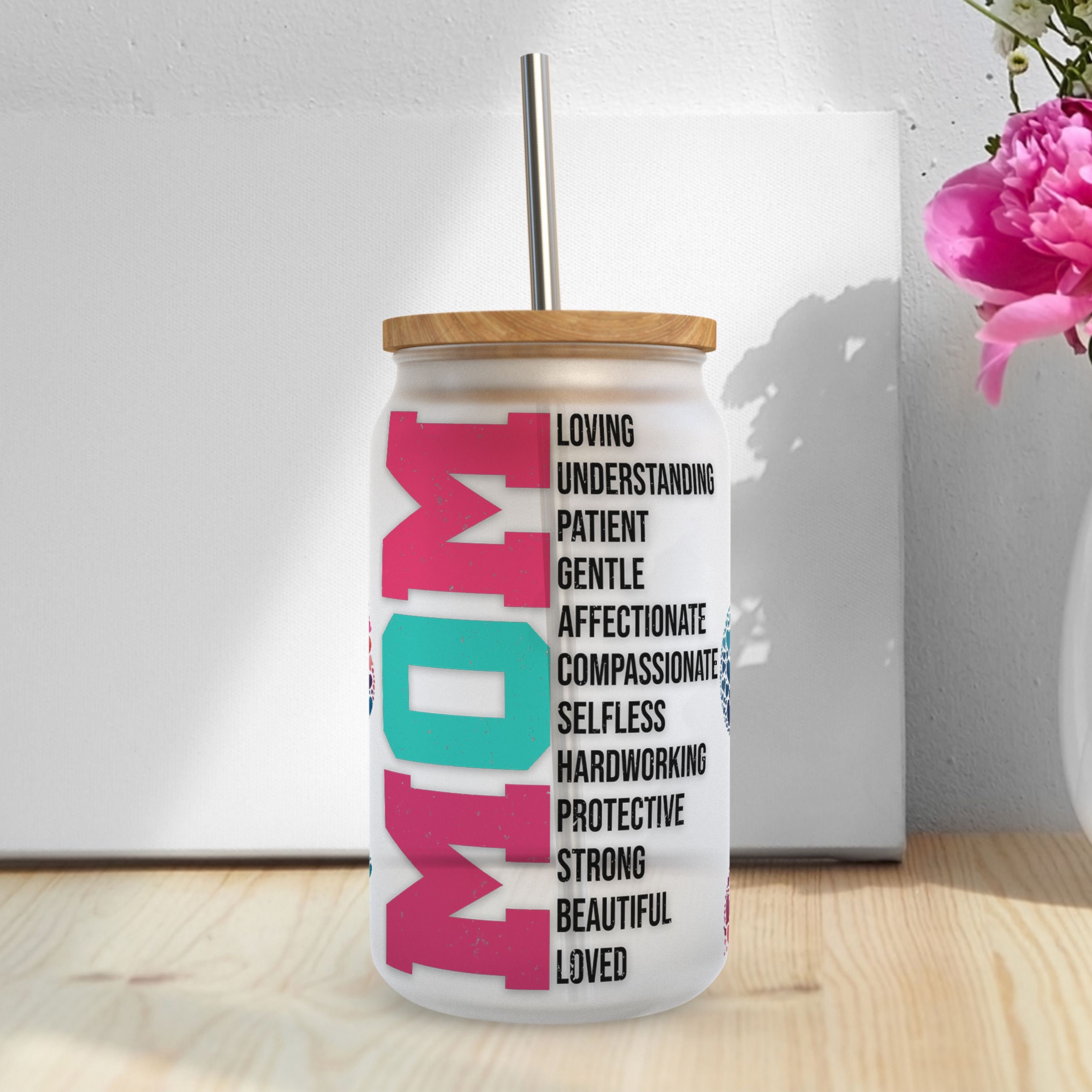 Mom Life 16oz Libbey Glass Wrap Png - Mother Day Glass Cup Gift - Best ...