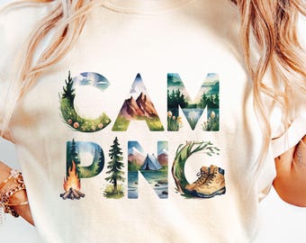 Camping PNG Sublimation Design, Camping Life PNG, Camp Life Png, Camping Lovers Gift, Summer Camp, Camping Shirt Design PNG - Digital File