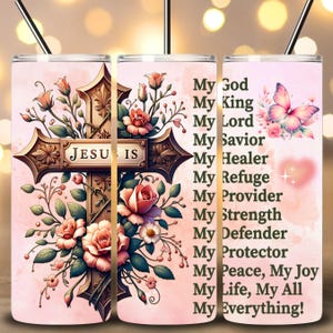 Jesus Is Tumbler Wrap, 20oz Skinny Tumbler Design, Jesus Sublimation, Bible Verse Tumbler PNG, Christian Tumbler Wrap, PNG Digital Download