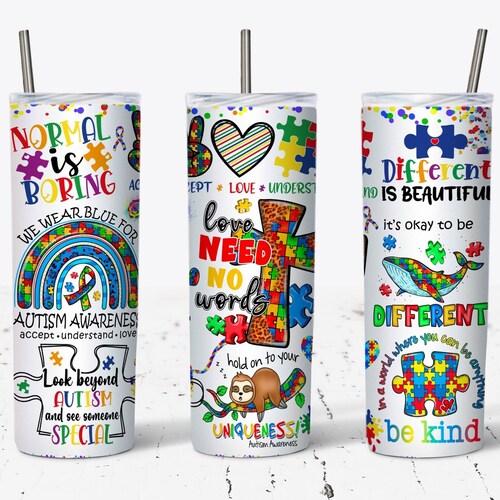 Be a Kind Sole Autism Awareness 20oz Skinny Tumbler Png Etsy