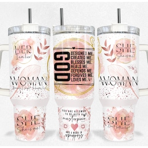 Sie ist ich tägliche Affirmationen 40 Unzen Tumbler Wrap Pink, inspirierende Frau Tumble Wrap, positive Affirmationen Tumble PNG digitaler Download