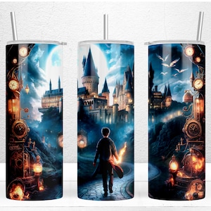 Wizard World Tumbler Wrap, 20oz Skinny Tumbler Sublimation Design, Wizard Tumbler Wrap, Wizard School Design PNG Files Digital Download