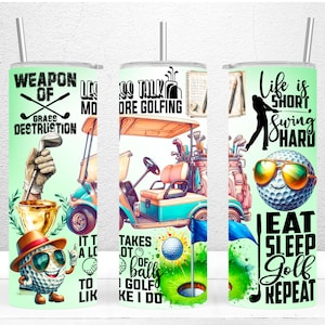 Funny Golf Tumbler Wrap, 20oz Skinny Tumbler Design, Golf Humor Tumbler, Golf Dad Gift, Golf Tumbler Wrap, PNG Files Digital Download