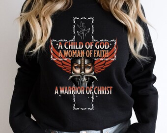 Een kind van GOD Een vrouw van geloof PNG-sublimatieontwerp, Woman Warrior Knight, christelijke gave, krijger van Christus, christelijk meisje, Faith PNG