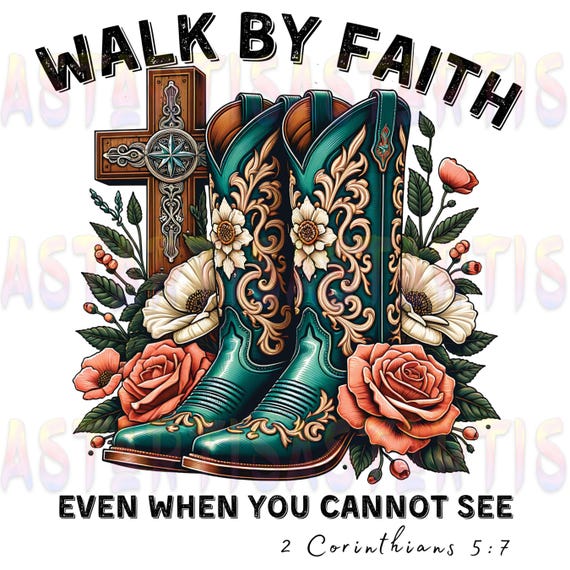 Walk By Faith PNG Sublimation File, Faith Cross PNG, Rustic Christian PNG, Vintage Christian Design, Religious Shirt, Christian Lovers Gift