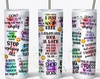 Funny Office Tumbler Wrap, 20oz Skinny Tumbler Sublimation Design, PNG File Digital Download, Funny Coworker Gift, Funny Tumbler Wrap