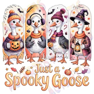 Spooky Goose Halloween Png, Just a Spooky Goose Png, Funny Silly Goose Pumpkin Ghost Digital, Fall Sublimation Png, Cute Horror PNG File