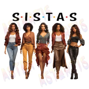 Sistas Sisters Afro Women Together Black Sisters Png Sublimation, Afro Sisters, Black Sisterhood Png, Ladies Getaway, PNG Digital Download