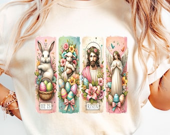 He is Risen PNG, Retro Easter Png, Matthew 28:6, Christian Easter Png, Easter Jesus Png, Bible Verse Png, Easter Brushstroke, Easter Bunny