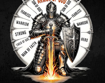 Armor Of God PNG Sublimation Design, Mens Shirt Design, Man Warrion, Man Of God Png, Child Of God, Christian Shirts PNG Digital File