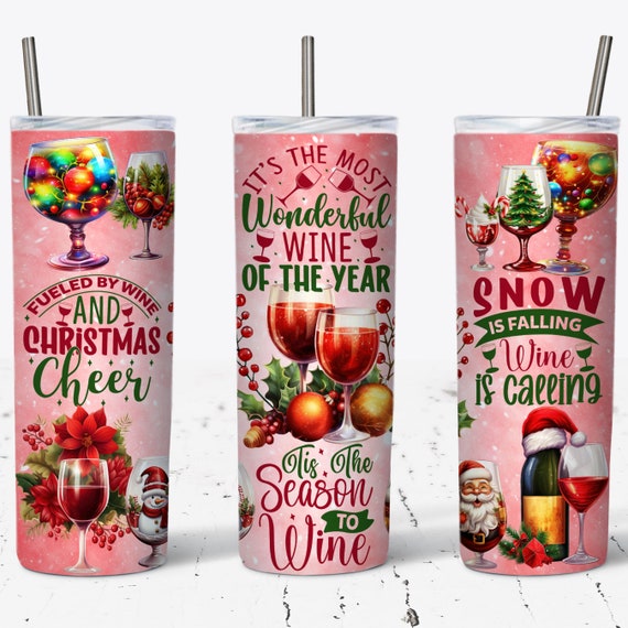 Christmas Wine Tumbler Wrap, 20oz Skinny Tumbler Wrap, Christmas Tumbler Wrap, Christmas Drink PNG, Funny Wine Gifts, PNG Digital Download