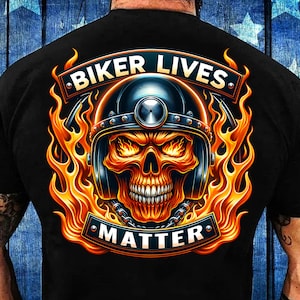 Biker Lives Matter PNG Sublimation Design, Rider Skull PNG, Hell Rider Png, Flaming Skull Design, Biker Shirt - PNG Digital Download
