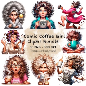 30 Funny Coffee Girl PNG Bundle, Quirky Girl Clipart, Funny Coffee Sayings, Coffee Girl Png, Funny Coffee Png, Coffee Humor PNG Files