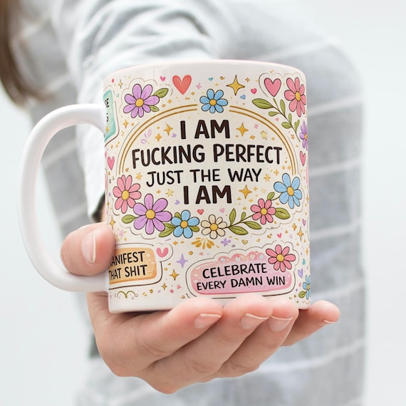 Swear Mug Wrap, 11oz & 15oz Mug Template, Motivational Mug, Swearing Mug, Bad Bitch Mug PNG, Mental Health Mug PNG Files Digital Download