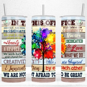 Dans ce bureau, nous n’avons pas peur d’être géniaux, 20oz Skinny Tumbler Sublimation Design, Motivational Office Tumbler Wrap, PNG Téléchargement numérique