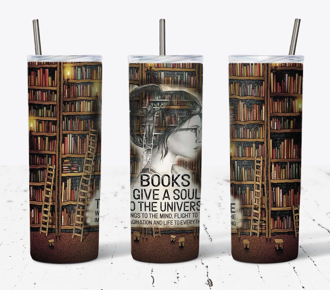 Just a Girl Who Loves Books Tumbler, 20oz Skinny Tumbler Sublimation