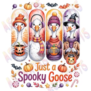 Spooky Goose Halloween Png, Just a Spooky Goose Png, Funny Silly Goose Pumpkin Ghost Digital, Fall Sublimation Png, Cute Horror PNG File