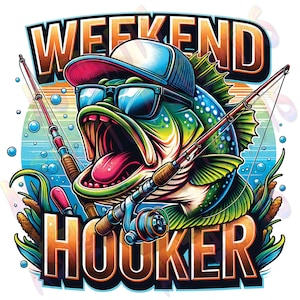 PNG de prostituta de fim de semana colorido, pesca, PNG de pesca engraçado, PNG de sublimação de pesca para camisa, sarcástico, PNG de peixe baixo de verão, presente para o pai