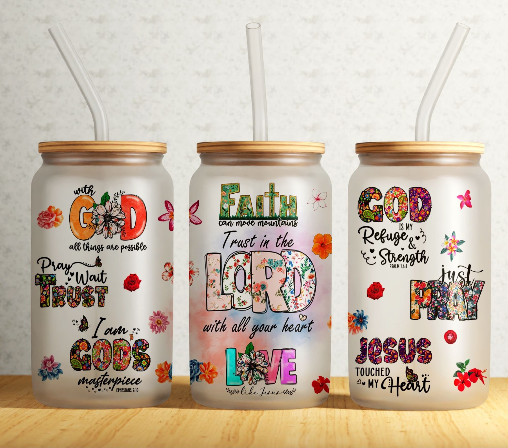 Fruit of the Spirit 20oz Glass Tumbler – Bibles and Coffee