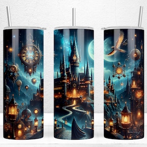 Wizard World Tumbler Wrap, 20oz Skinny Tumbler Sublimation Design, PNG File Digital Download, Wizard Tumbler Wrap, Wizard School Design