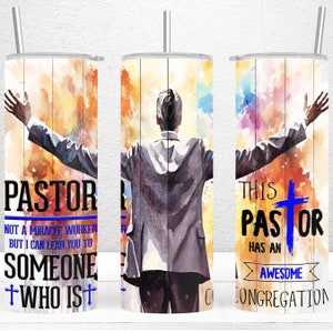 Pastor Tumbler Wrap | 20oz Skinny Tumbler | Christian Tumbler Wrap, Religious Tumbler Wrap, Christian Teacher Gifts, PNG Digital Download