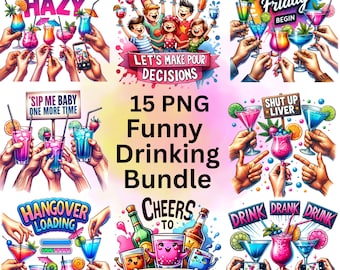 15 divertenti PNG sull'alcol, citazioni sulle bustine per bevande, detti divertenti sul bere, festa dei migliori amici, download digitale di PNG con regali divertenti sul bere