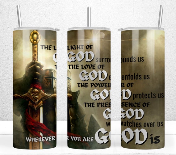 The Light of GOD 20oz Skinny Tumbler Sublimation Design