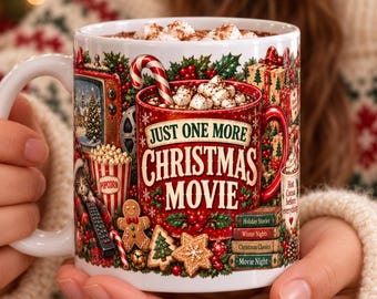 Christmas Mug Wrap PNG, 11oz & 15oz Mug Wrap, Christmas Movie Mug, Cozy Hot Cocoa Mug, Funny Holiday Mug Sublimation Download
