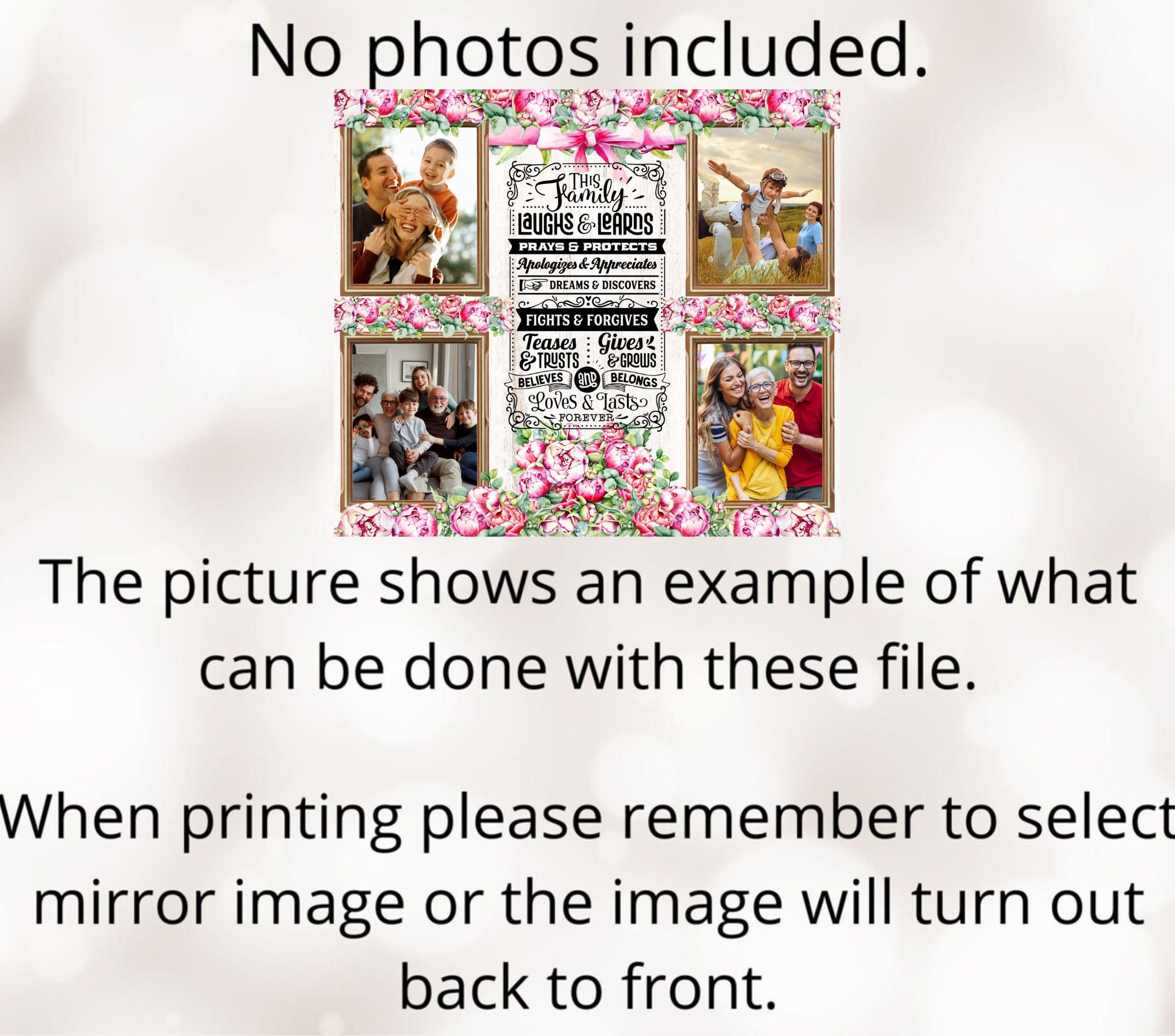 Family Rules Photo Tumbler Template, 20oz Skinny Tumbler,photo Collage ...