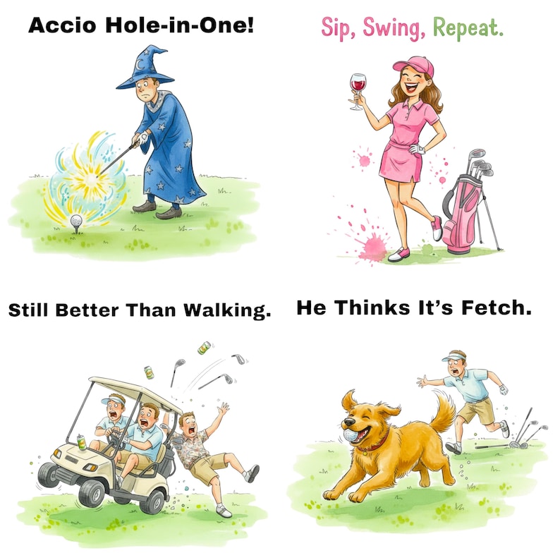 Funny Golf Watercolor Clipart PNG Bundle Hilarious Golf Quotes funny-golf-watercolor-clipart-png-bundle-hilarious-golf-quotes