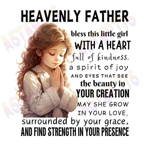Bless This Little Girl PNG Sublimation Design, Christian Kids Shirt File, Biblical Toddler Tee Design, Cute Little Girl PNG Digital Download