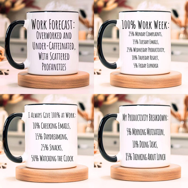 10 lustige Büro-Kaffeebecher Bundle PNG Sublimationsdateien, Büro Humor Kaffeebecher Wrap Bundle, 11 Unze & 15 Becher Vorlage, Mitarbeiter Geschenkbecher Bild 4