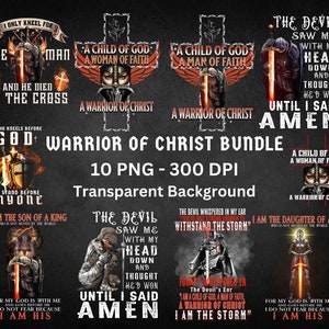 10 PNG Warrior Of Christ Bundle Sublimation Designs , Christian Bundle PNG, Bible Verse Religious Png Bundle, PNG's Instant Download