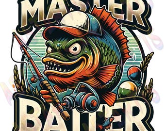Meister Beißer Retro Grafik T-Shirt PNG Sublimationsentwurf, lustiges Fischen PNG, Fischen Sublimation Png, lustiges Fischer T-Shirt, Geschenke für Papa