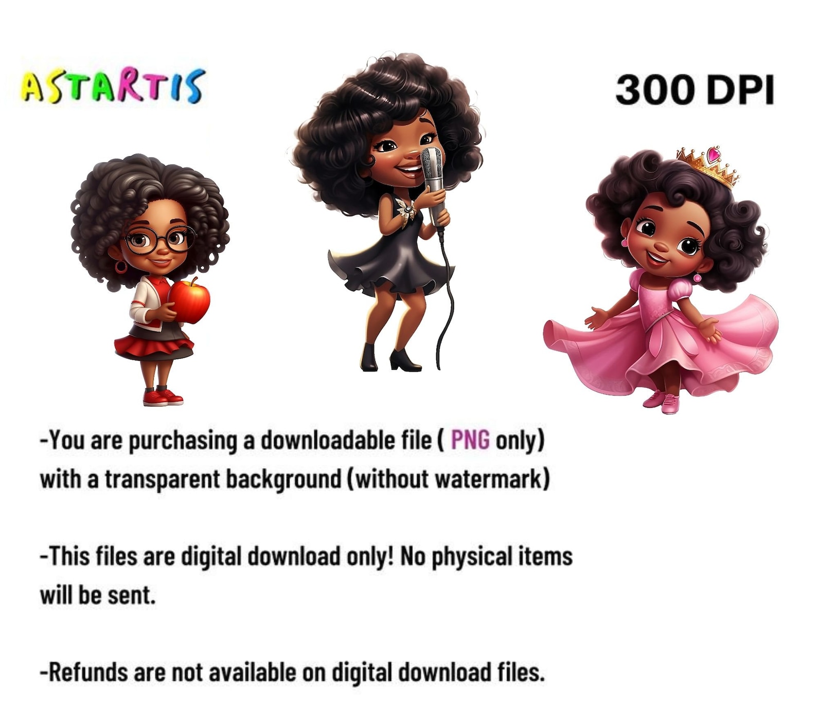 10 PNG Little Black Girls Bundle, Little Black Girl PNG Clipart Bundle ...