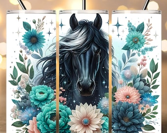 Sparkling Horse Tumbler, 20oz Skinny Tumbler Wrap, Horse Tumbler Wrap, Western tumbler Wrap, Horse Lovers Gift, PNG Digital Download