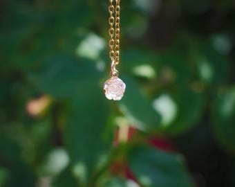 Dainty White Rose Necklace, Elegant Floral Pendant, Feminine Gold Jewelry