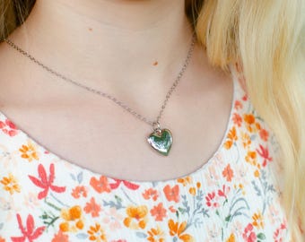 Silver Puff Heart Necklace, Trendy Minimalist Pendant, Modern Everyday Jewelry