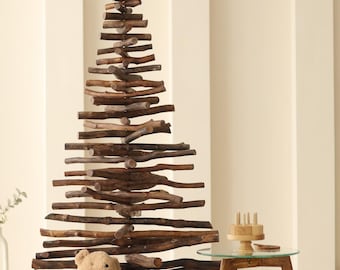 Spiral Xmas tree from natural branches, Christmas symbol, driftwood eco tree, indoor large Christmas tree, Xmas wooden decor, New Year gift